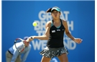 BIRMINGHAM, ENGLAND - JUNE 13:  Shuai Zhang of China in action against Sloane Stephens of the USA during Day Five of the Aegon Classic at Edgbaston Priory Club on June 13, 2014 in Birmingham, England.  (Photo by Jordan Mansfield/Getty Images for Aegon)